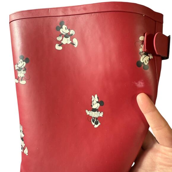 Torrid Disney 8WW Wide Mickey Minnie Mouse Mid Calf Red Rainboots Rain Boots New - Picture 2 of 5